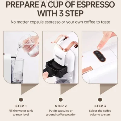 Cafelffe Multiple Capsule Coffee Machine 4 in 1 Hot/Cold DG Cappuccino Nespresso Capsule ESE Pod Ground Espresso Cafeteria 19Bar