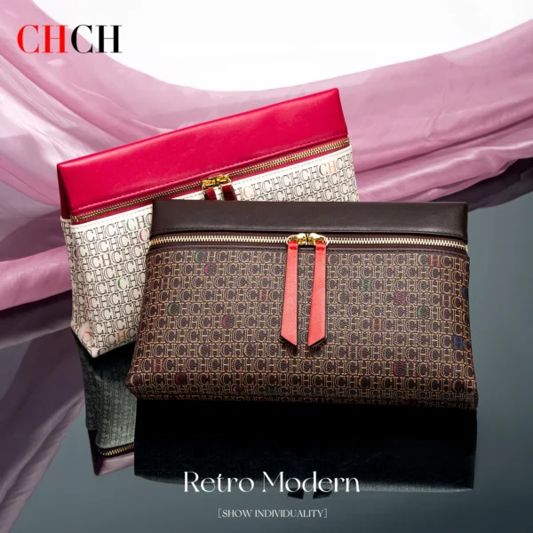 CHCH Women's Shoulder Bag New Coffee Color Letter Postman Bag Winter Business Commuter Women's Bag
