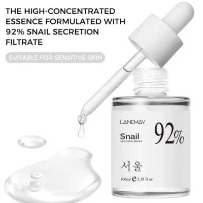 100ML Korean 92% Snail Soothing Serum Face Multi In One Skin Care Hydrating Moisturizing Essence Facial Moisturizer Skincare
