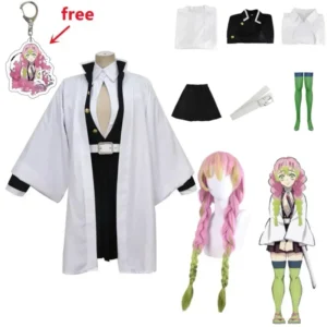 Halloween Adult Kids Kimetsu No Yaiba Anime Kimono Kanroji Mitsuri Cosplay Costume Kisatsutai Sexy Women Clothes
