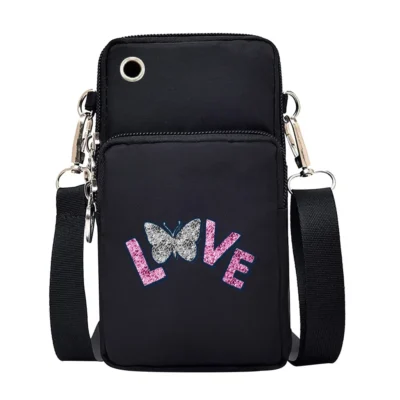 Universal Mobile Phone Bag Iphone 13 Huawei Shoulder Cross-body Package Women Sport Pouch Unisex Arm Wrist Bags Butterfly Print