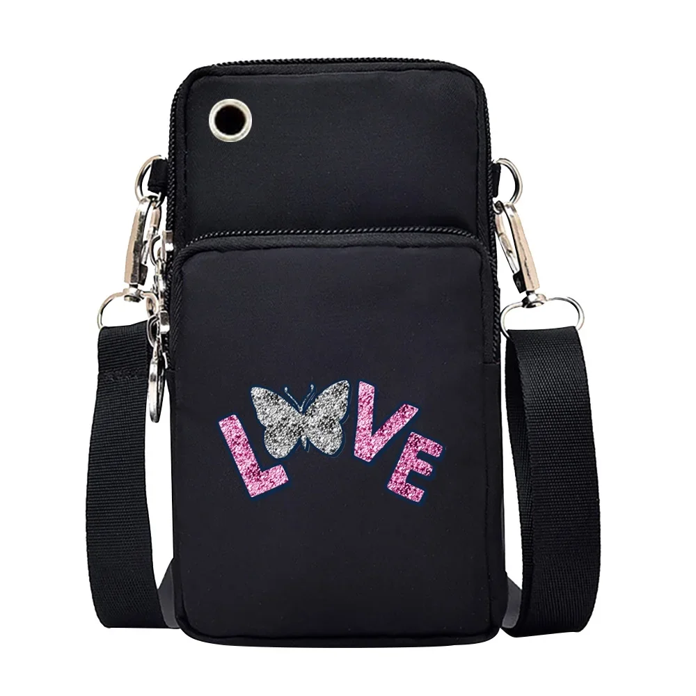Universal Mobile Phone Bag Iphone 13 Huawei Shoulder Cross-body Package Women Sport Pouch Unisex Arm Wrist Bags Butterfly Print