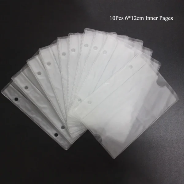 10Pcs Nail Stamping Plate Holder Case Inner Pages 6*12cm/9.5*14.5cm Nails Art Template Album Storage Bag Nail Art Sticker