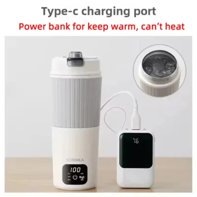 650ml Portable Electric Kettle Travel Boil Water Cup Thermo Pot Smart Teapot Temperature Adjustment Kettle Heating Cup 220V