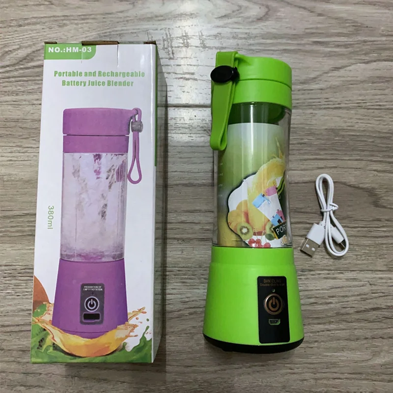 380ml Household Juice Mixer Mini Electric Juicer USB Rechargeable Smoothie Smoothie Shake Mixer Outdoor Picnic Portable Juicer