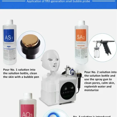 3pcs/Lot 1200ML Hydra Liquid Face Serum Facial Aqua Peel Solution AS1 SA2 AO3 For Beauty Machine SkinCare Deep Cleaning
