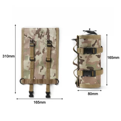 Camping Gas Can Protective Cover Tactical Fuel Cylinder Sleeve Outdoor Gas Tank Canister Storage Bag Case for Hunting