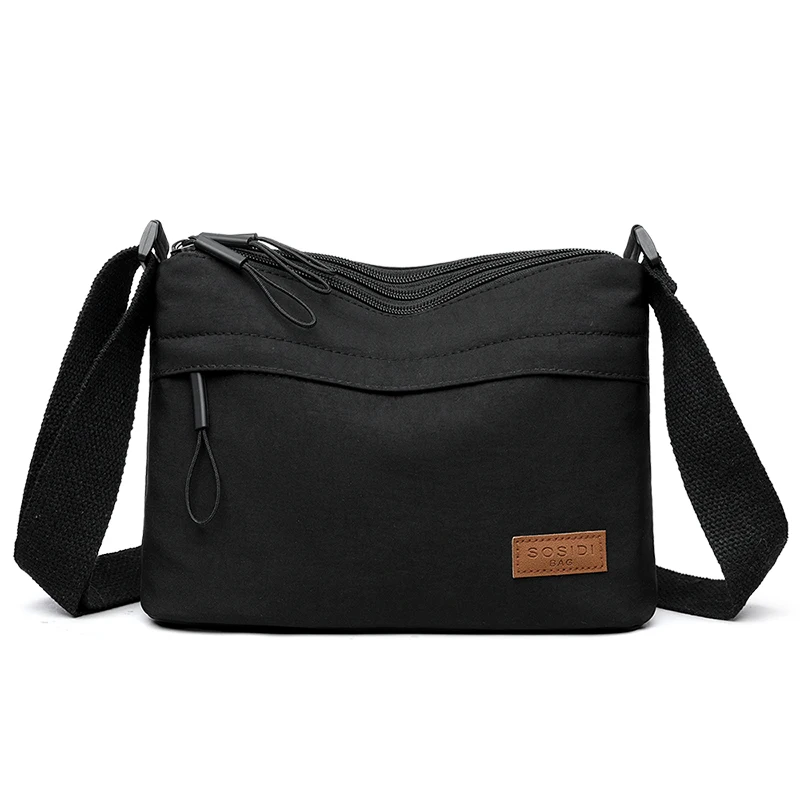 Women's Large Capacity Nylon Crossbody Bag -3 Main Pockets Spacious Shoulder Purse for Shopping & Daily Use