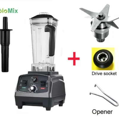 BioloMix 3HP 2200W Heavy Duty Grade Timer Blender Mixer Juicer Fruit Food Processor Ice Smoothies BPA Free 2L Jar