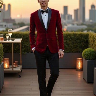 Mens Youth Suede Stage Performance Suit Set