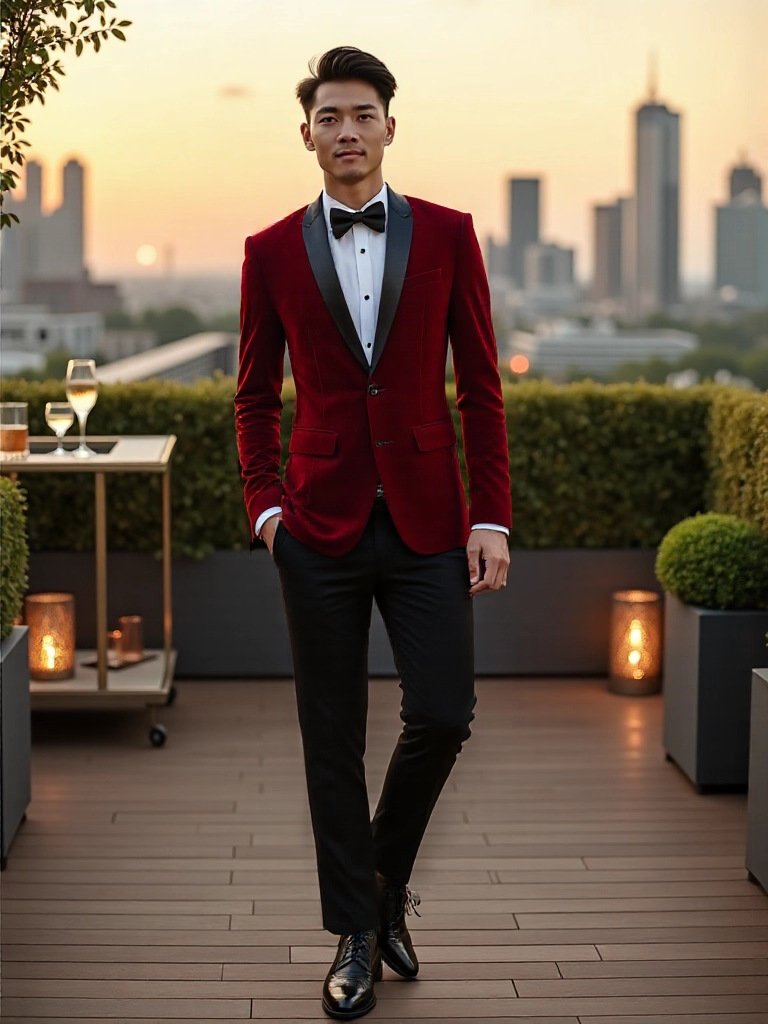 Mens Youth Suede Stage Performance Suit Set