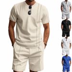 Men's Crew-Neck Short-Sleeve T-Shirt And Shorts Set