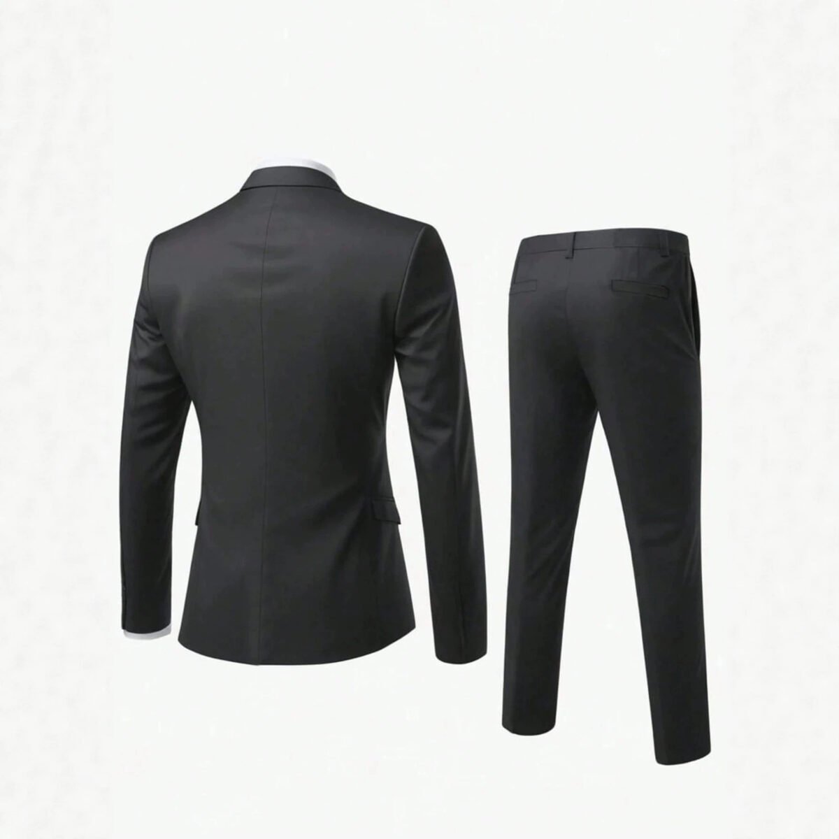 Mens Solid-Colored Suit Formal Gentlemans Suit Set