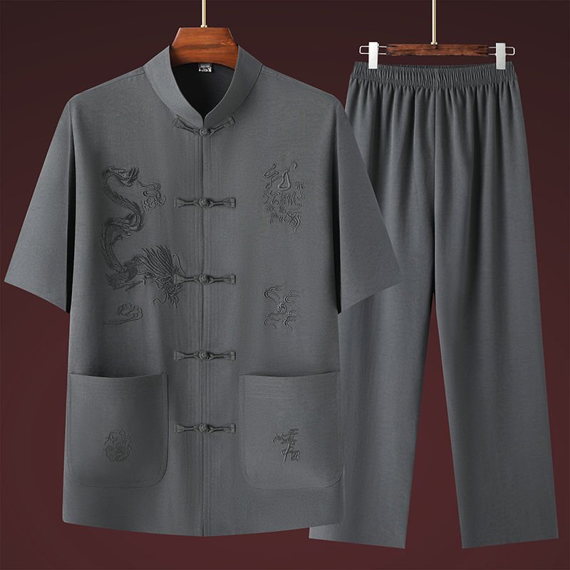 Men's Thin Casual New Chinese-style Short-sleeve Suit