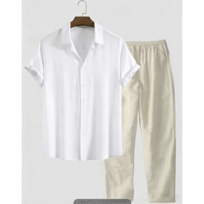 Loose Short Sleeve Shirt Trousers Suit Men