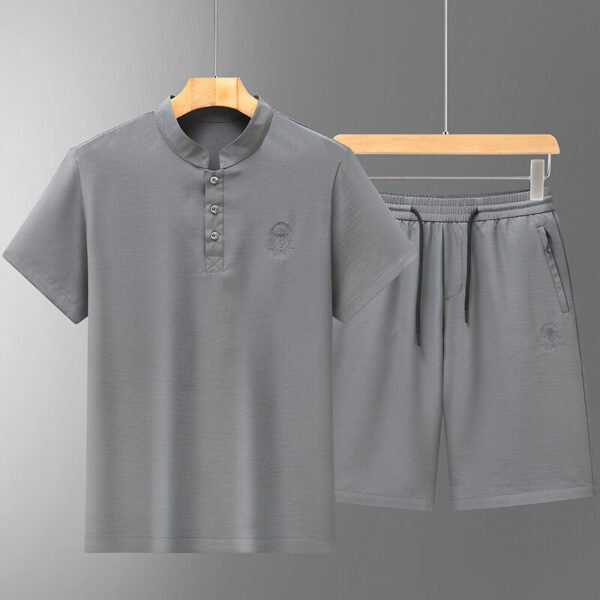 Summer Mid- To Older-Aged Men's Ice Silk Short-Sleeve Shirt