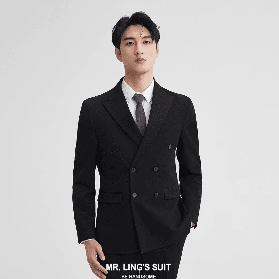 Men's Plus-Size Business-Casual Three-Piece Suit Set