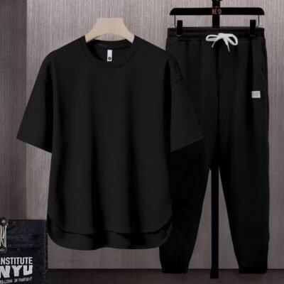 Men's Summer Athletic Crew Neck Pants Set