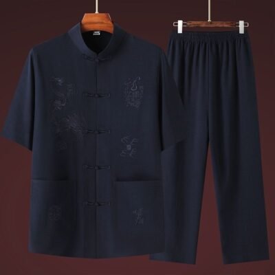 Men's Thin Casual New Chinese-style Short-sleeve Suit