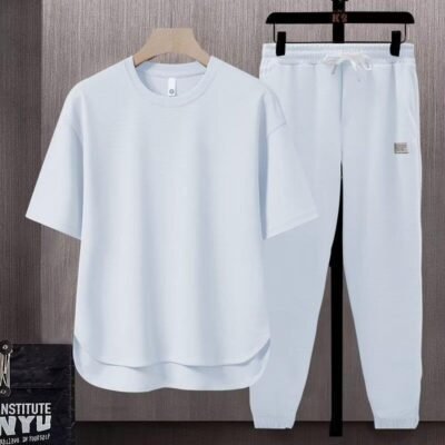 Men's Summer Athletic Crew Neck Pants Set