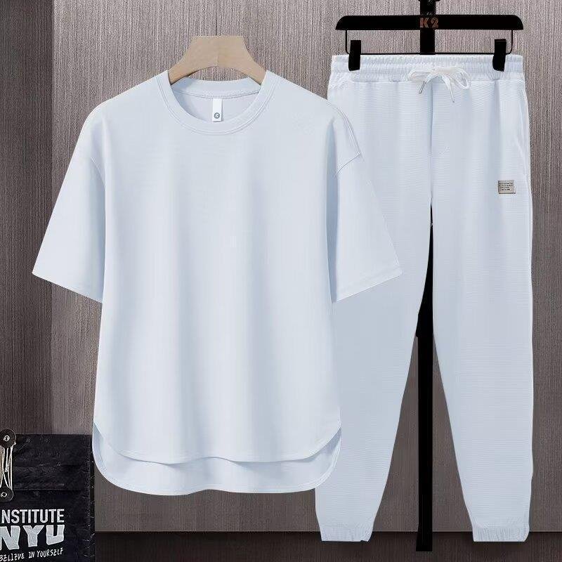 Men's Summer Athletic Crew Neck Pants Set