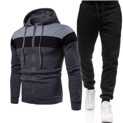 Men's Casual Plus-Size Loose Sweatshirt Set