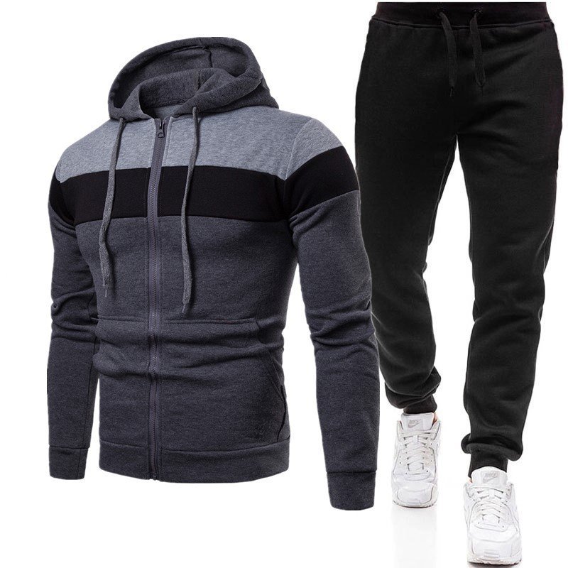 Men's Casual Plus-Size Loose Sweatshirt Set