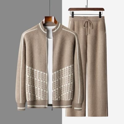 Middle-aged Dads Spring Western-style Coat And Sportswear Set