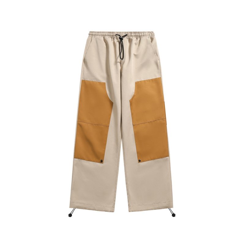 Functional Outdoor Color Contrast Patchwork Overalls Men