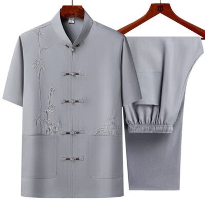 Ice Silk Short-sleeve Shirt For Men