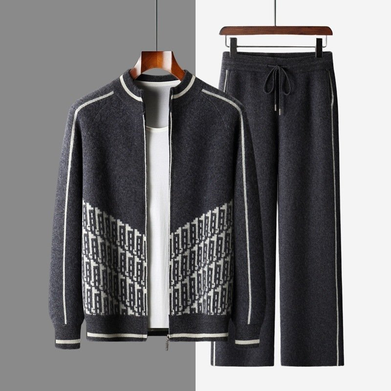 Middle-aged Dads Spring Western-style Coat And Sportswear Set