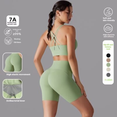 Beauty Back Cross Sports Underwear Fitness Yoga Wear Suit