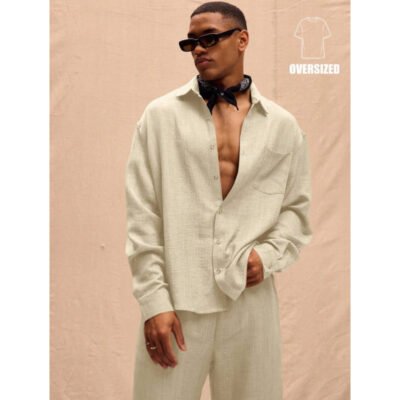 Men's Cotton-Linen Commuter Two-Piece Set