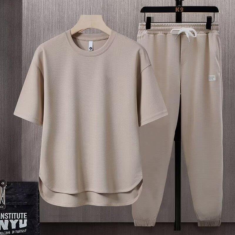 Men's Summer Athletic Crew Neck Pants Set