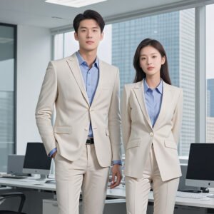 Beige Business Non-Iron Mens Suit Jacket