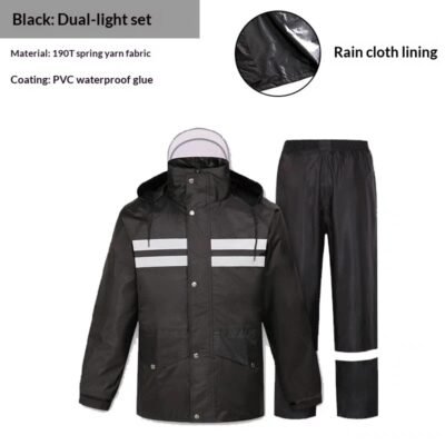 Outdoor Split-Style Reflective Rain Jacket And Rain Pants Set