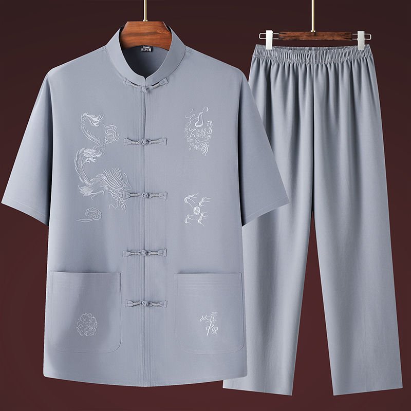 Men's Thin Casual New Chinese-style Short-sleeve Suit