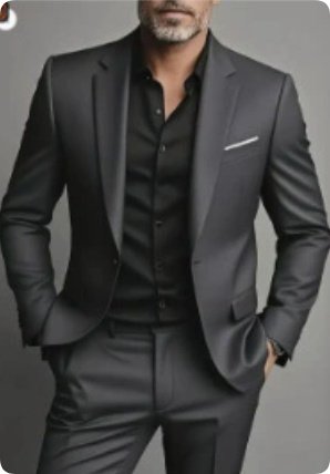 Men's Business-Casual Two-Piece Suit Set