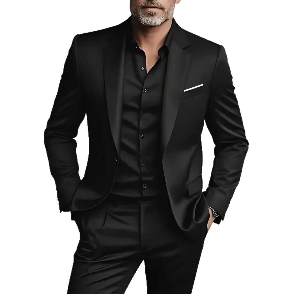 Men's Business-Casual Two-Piece Suit Set