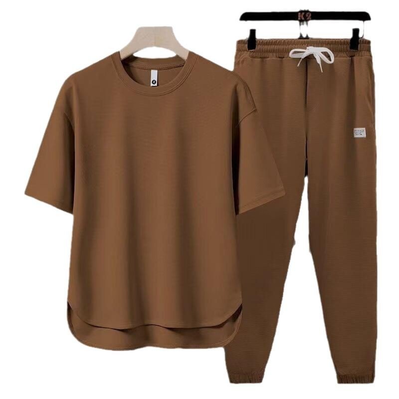 Men's Summer Athletic Crew Neck Pants Set