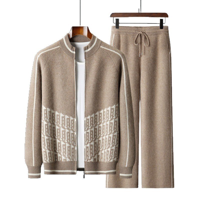 Middle-aged Dads Spring Western-style Coat And Sportswear Set