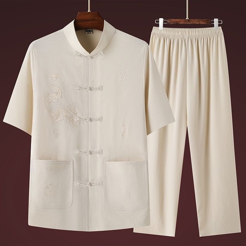 Men's Thin Casual New Chinese-style Short-sleeve Suit