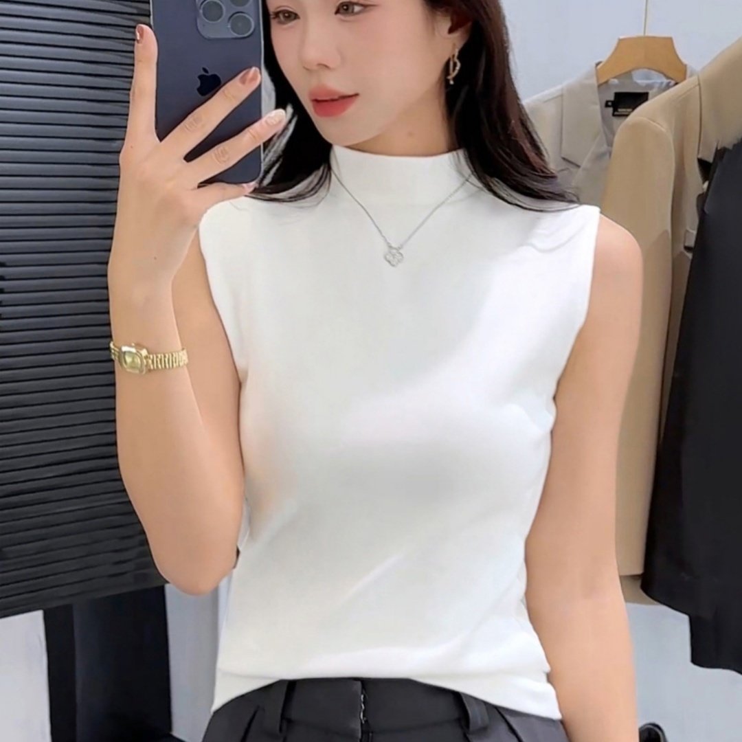 Womens Half-Neck Thickened Thermal Vest - Image 8