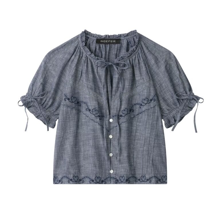 Summer New Arrival Loose-fit Short-sleeve Shirt With Ruffled Edges