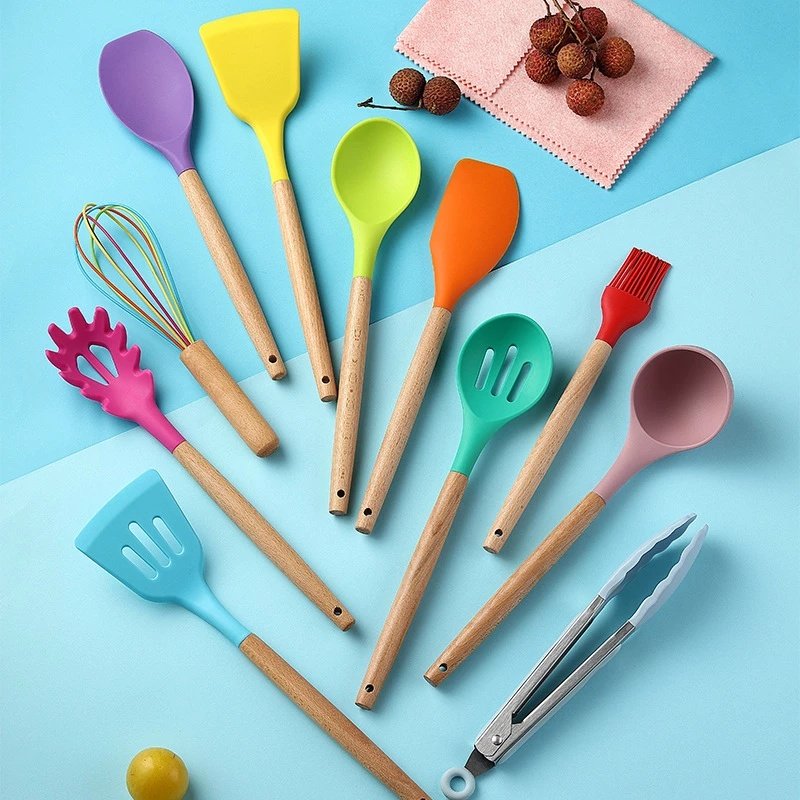 Silicone Kitchenware Cooking Utensils Set Heat Resistant Kitchen Non-Stick Cooking Utensils Baking Tools - Image 5