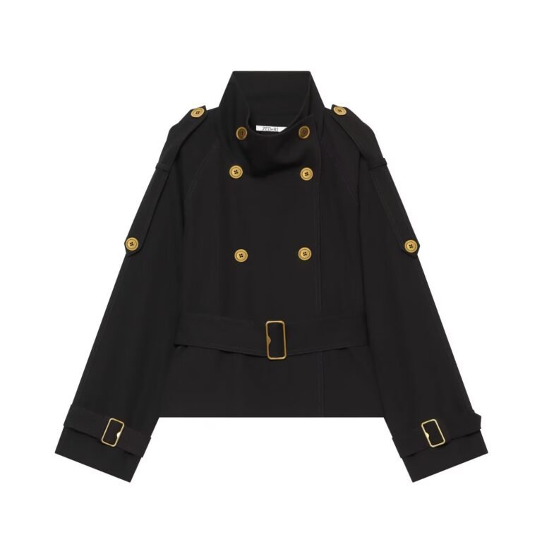 Retro Lapel Design Statement Double-breasted Lace-up Versatile Jacket