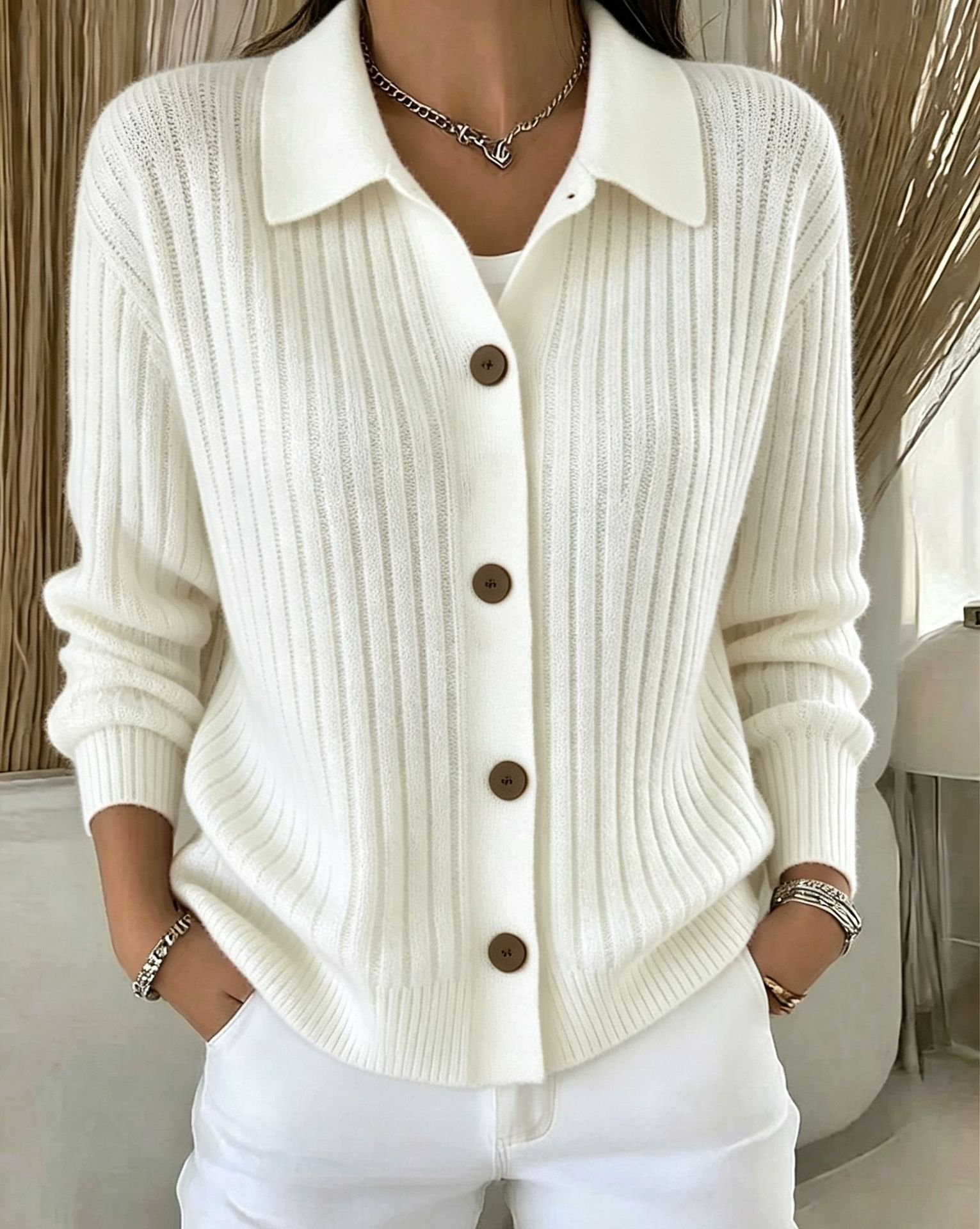 Knitted Cardigan Sweater Coat For Women - Image 6