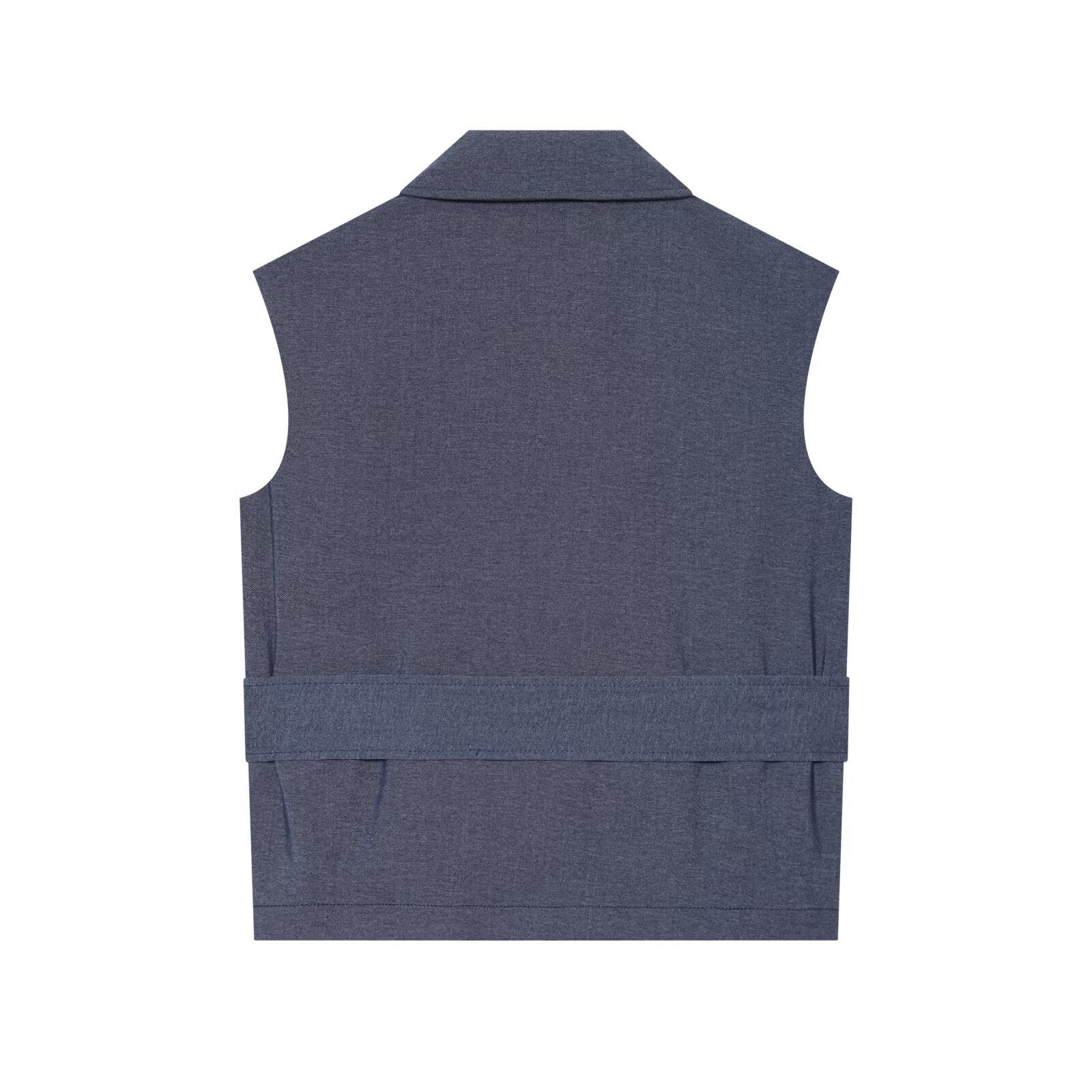 Summer New Sleeveless Lapel Vest With Belt And Double-breasted Design - Image 2