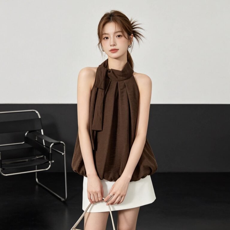 Womens Bow-Knot Sleeveless Strap Casual Top