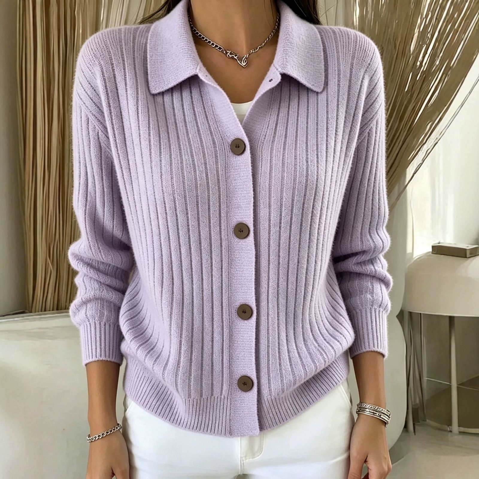 Knitted Cardigan Sweater Coat For Women - Image 2